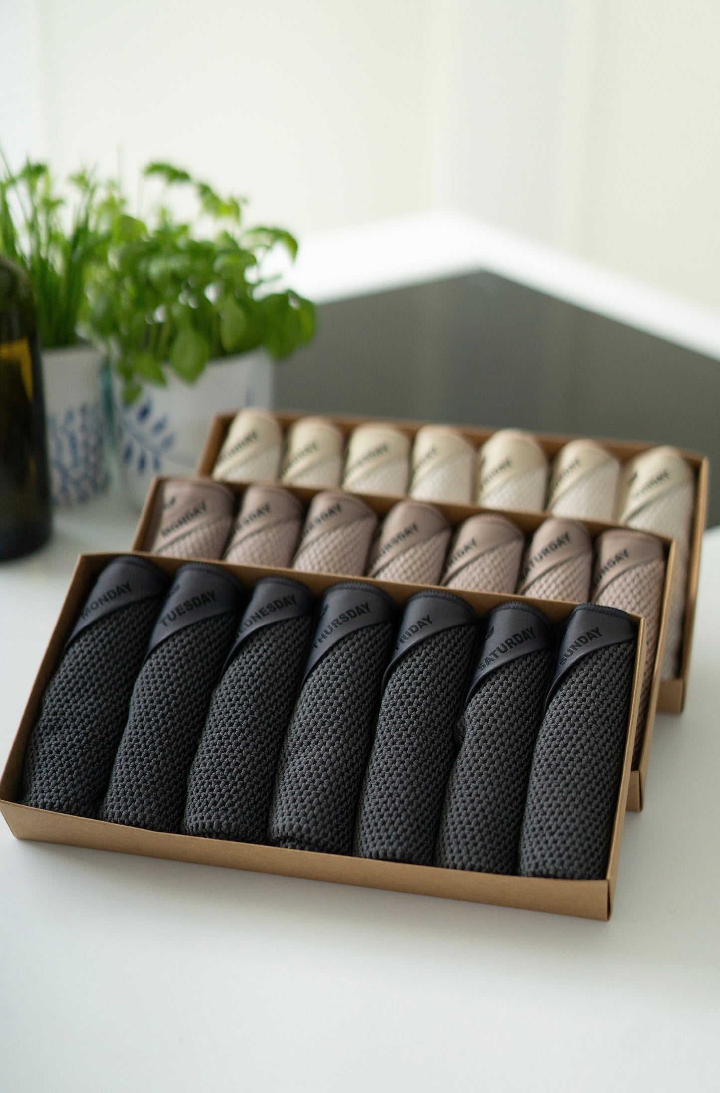Charcoal | Klud wafel vaatdoekjes - 7 stuks