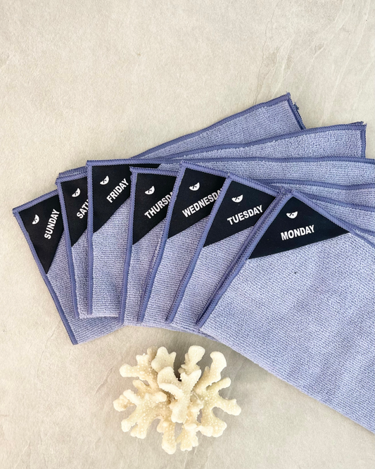 Dusty Blue | Klud microvezel vaatdoekjes - 7 stuks