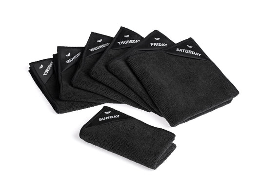 Zwart | Klud microvezel vaatdoekjes - 7 stuks